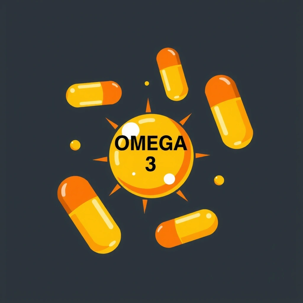 Illustration d'oméga-3 sous forme de gouttes d'huile